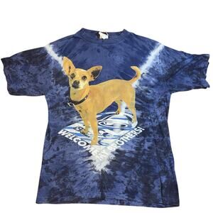 Vintage 90s Taco Bell Chihuahua Shirt Tie Dyed Size XL 22x29 Welcome Brothers